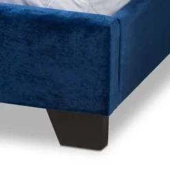 Contemporary Glam Velvet Upholstered Panel Bed By Baxton Studio - Blue - Full -Bed Frame Shop 2569e8d2 7532 4826 b1a9 e0cd42ae2233