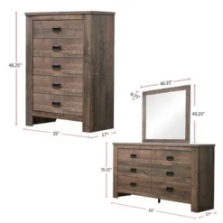 Wooden Eastern King Bedroom Set In Weathered Oak - 4 Piece -Bed Frame Shop 25a203ae 43e7 421e 9184 c3caa983d2da
