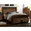 Llewella Rustic Antique Oak Queen Wood 2-Piece Storage Platform Bed Set By Carbon Loft - Antique Oak