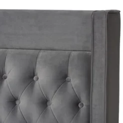 Baxton Studio Contemporary Velvet Upholstered Tufted Glam Platform Bed - Blue - King -Bed Frame Shop 275dac72 b09e 4a92 8f9b ff38ee51a037