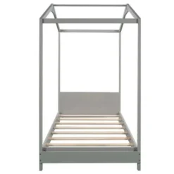 Merax Twin Size House Platform Bed With Headboard - Grey -Bed Frame Shop 2777a992 e901 41f5 a32e 7a18649008aa