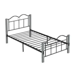 Metal Twin Platform Bed - Grey -Bed Frame Shop 27edd9be d173 47d1 b91c 406424e123d1