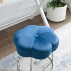 Shireen Accent Vanity Stool Navy Blue -Bed Frame Shop 2898e850 7e22 48c2 95d7 5f6d48f0375d