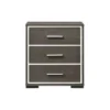 3 Drawers Nightstand With USB Port In Gray Oak Finish - Gray Oak - 2-drawer