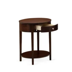 2-Pc Platform Bed Set With A Bed Frame And Antique Mahogany End Table - Dark Brown Faux Leather And Black Legs (Bed Size Option) - GB25K-1HI0M -Bed Frame Shop 291b9173 00b8 4318 8643 b80fb0d7c0e0