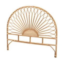 Baxton Studio Perenna Modern Bohemian Natural Rattan Standalone Headboard - King