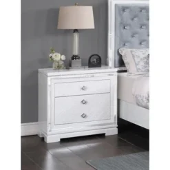 3 Drawers Wood Nightstand - White -Bed Frame Shop 2a050355 acc3 4504 9f3f 77192a1b9bb8