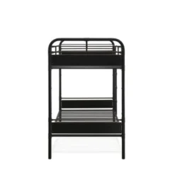 Hedley Bunk Bed Frame With 4 Hard Wood Legs - Twin Bed In Powder Coating Black Color And Brown Wood Laminate - HYT0B01 -Bed Frame Shop 2a39bf1b 45f2 4be9 8bf8 de0f0b0d87e6