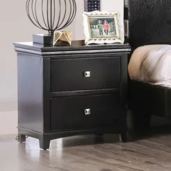 Perdella Contemporary Grey Fabric Tufted Low Profile 2-Piece Platform Bed With Nightstand Set By Furniture Of America - Eastern King -Bed Frame Shop 2b30f291 2d66 411a 8a98 bb760bf0ba5d