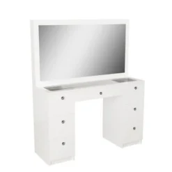 Boahaus Venus Modern Vanity, Glass Top, 07 Drawers - N/A - Black-Crystal Ball Knobs -Bed Frame Shop 2b78bf64 3cd7 40ce bfb8 ec22fd7f31ee