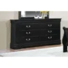 6 Drawer Wooden Dresser In Contemporary Style, Black
