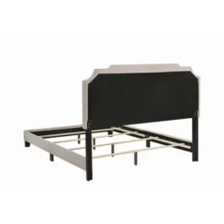 Tamarac Upholstered Nail Head Eastern King Bed Beige -Bed Frame Shop 2c1e80a3 6ace 4575 803d c73ad8b95695