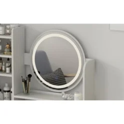 Home Makeup Dressing Table With Stool Vanity Set With Mirror & Lamp - White -Bed Frame Shop 2cc09de4 0a16 49a7 b8f4 c61e9ecc9ac7