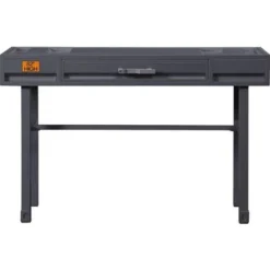 One Drawer Metal Frame Vanity Desk - Gunmetal
