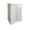 Benzara Traditional Style Wood And Metal Chest With 5 Drawers, White