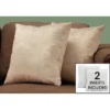Pillows/ Set Of 2/ 18 X 18 Square/ Insert Included/ Decorative Throw/ Accent/ Sofa/ Couch/ Bedroom/ Polyester/ Hypoallergenic/ Beige/ Modern