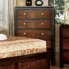 Wooden Chest With Square Chrome Knobs, Brown