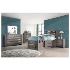 Picket House Furnishings Madison Twin Storage 5PC Bedroom Set - Grey - Twin - 5 Piece -Bed Frame Shop 2e1e5ae5 9487 4614 8faf 1c8755829ec8