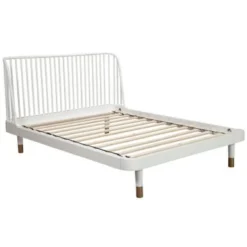 Alpine Furniture Madelyn Slat Back Wood Platform Bed In White - King -Bed Frame Shop 2e4a2213 3697 48b3 a4b8 3c21f99e9ba1