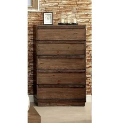 Emallson Rustic Brown Wood 3-Piece Low Profile Bedroom Set By Furniture Of America - Queen -Bed Frame Shop 2f744a8e 7533 400d a71f 891730ce2567