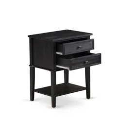 2Pc Bedroom Set - Dark Brown Faux Leather Upholstered Bed With Black Legs - Wire Brushed Black Night Stand (Bed Size Option) - GB25K-1VL06 -Bed Frame Shop 307c46a1 c593 4902 ad95 2b930e3b5e53