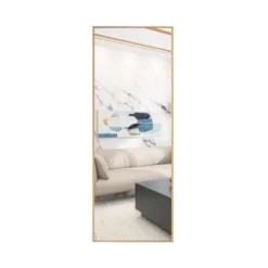65" X 24" Alloy Frame Full Length Mirror Hanging Standing Or Leaning - 65"H X 24"W - Black -Bed Frame Shop 30b80b78 eee0 4767 b529 95f23853e9c1