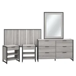 Atria 5-piece Bedroom Set With Full/Queen Headboard By Bush Furniture - Modern Hickory -Bed Frame Shop 30c96d4e 3c42 4afe 97ee b8dcc3ac6290