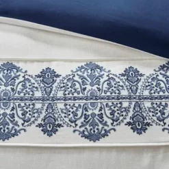 Off White/Blue Indigo Sky Faux Linen Oversized Comforter Set King 12 Off White/Blue Indigo Sky Faux Linen Oversized Comforter Set King -Bed Frame Shop 30f36c72 0c3f 4b47 b5e2 d0131e8e42c1