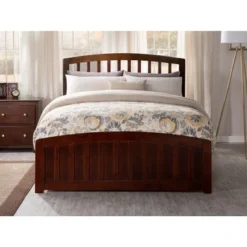 Richmond Full Platform Bed With Matching Footboard In Walnut - Walnut - Full -Bed Frame Shop 315726fa 3117 4dbd 87da 4757329de8f9