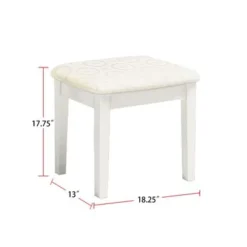 Wood And Mirror Vanity Set With Stool - White -Bed Frame Shop 3171dab9 85aa 472c a292 24f9934a512e