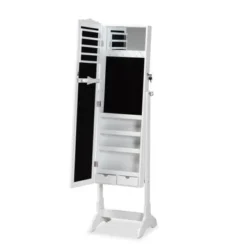 Baxton Studio Madigan Modern & Contemporary Wood Jewelry Armoire With Mirror - Black -Bed Frame Shop 31c69166 efc2 42c8 b949 33c2d85c33d0