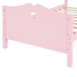Merax Twin Platform Bed With Love Shaped Headboard And Footboard - Pink -Bed Frame Shop 31d67e4e 9b36 4416 93e2 6e88259c6d24