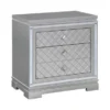 3 Drawers Wood Nightstand - Metallic Mercury