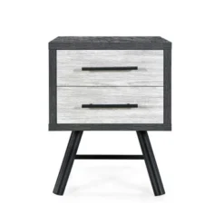 Burgoyne Mid-Century Modern Nightstand By Christopher Knight Home - Sonoma Gray Oak + Black -Bed Frame Shop 3288c697 6adb 4cad ad88 afb6d30106ea