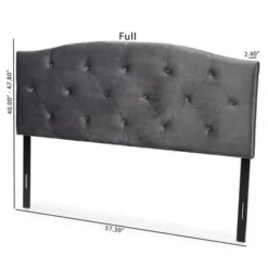 Baxton Studio Leone Modern And Contemporary Velvet Upholstered Headboard-Grey - Full 15 Baxton Studio Leone Modern And Contemporary Velvet Upholstered Headboard-Grey - Full -Bed Frame Shop 32f6837b 53c8 46ba a1ef fe48ac935b3b