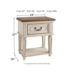 Chipped White Realyn One Drawer Night Stand -Bed Frame Shop 33609b48 cec2 498d 819a ba49a552555a