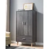Carson Carrington Gjovik Contemporary Distressed Grey Wardrobe Armoire