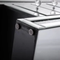 Mirrored Nightstand With 3 Drawers - Silver -Bed Frame Shop 340a752c 662e 4070 abcf f6ca964d774a