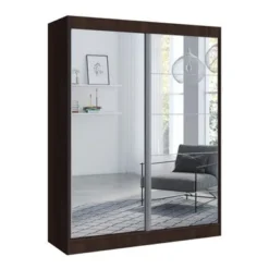 Copper Grove Parasol Modern Glossy Mirrored 2-door Wardrobe Armoire - Wenge-59"