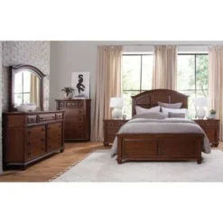 Harbor Point Rustic Cherry Arched Panel Bed By Greyson Living - King -Bed Frame Shop 3536fede 8653 41df 9d70 8e2724bcab01