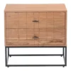 Aurelle Home Alatar Modern 2-drawer Solid Wood And Iron Nightstand - Natural