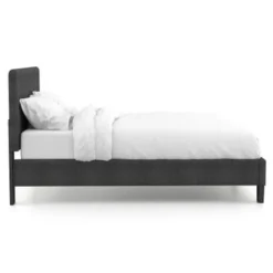 Perdella Contemporary Grey Fabric Tufted Low Profile 2-Piece Platform Bed With Nightstand Set By Furniture Of America - Eastern King -Bed Frame Shop 3648a40e 734c 4825 b177 4211ca3862a7