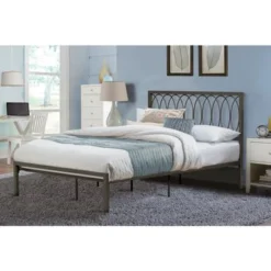 Hillsdale Furniture Naomi Metal Platform Bed - Grey - Full