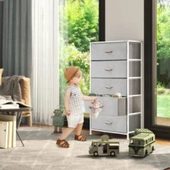 VredHom Vertical 5 Drawers Storage Tower - Dark Grey - 5-drawer -Bed Frame Shop 37035d36 e614 4bdb 8cad f9a31703f44b