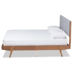 Baxton Studio Senna Mid-Century Modern Fabric Upholstered Wood Platform Bed In Grey - Full -Bed Frame Shop 3786e4c7 45fc 4ee9 8a74 e8f7679aadf5