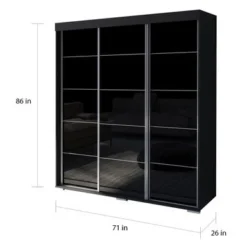 Copper Grove Parasol 71-inch Modern Glossy Armoire - Black -Bed Frame Shop 379f1332 2009 4e8d bca1 ed7cd060cef4