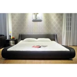 Contemporary Upholstered Bed - King - Black -Bed Frame Shop 37e31cb8 f4aa 4a8a acb5 fd98f74ca6d5