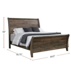 Wooden Queen Bedroom Set In Weathered Oak - 4 Piece -Bed Frame Shop 3823af35 9c69 403a bb60 5c8f37842ca0