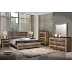 Coaster Furniture Sembene Antique Multi-color Panel Bed - California King -Bed Frame Shop 389199e1 7846 4288 b1b0 1447944dac7e