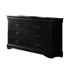 Traditional Style Wooden Dresser With Six Drawers, Black